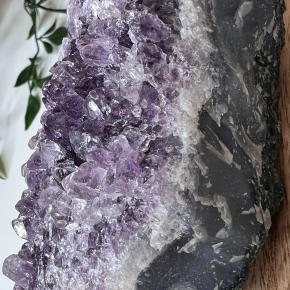 Unique Crescent Amethyst Geode Cluster Freeform, Crystal Decor Cluster - Picture 7 of 12